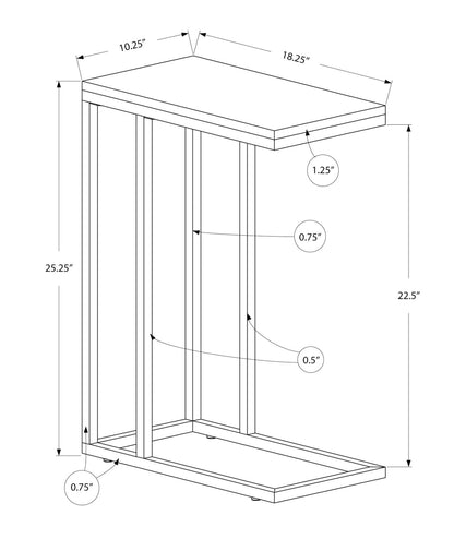 Grey C-Shaped End Table - Modern Side Table