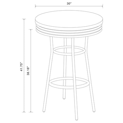 Black and Chrome Round Bar Table - Kitchen Dining