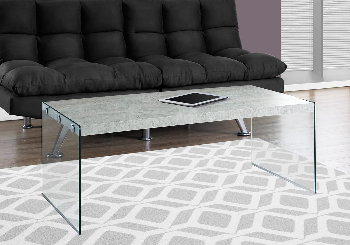 Grey Cement Coffee Table - Modern Accent Table 44"