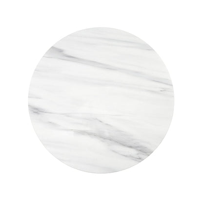 Zaid Engineering Marble & White High Gloss End Table - 22" Round