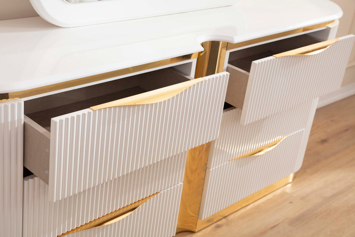 6-Drawer White Dresser Bedroom Storage