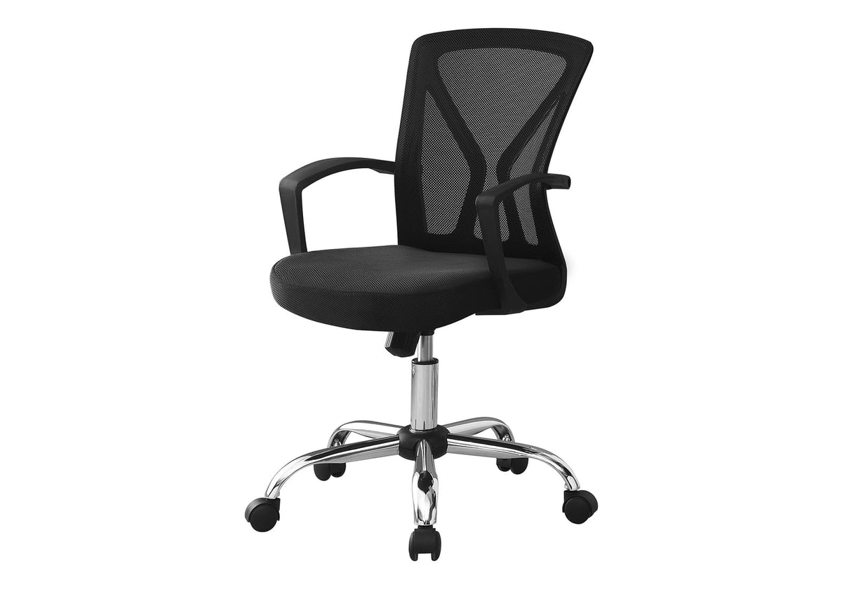 Adjustable Office Chair - Black Mesh, Ergonomic Support