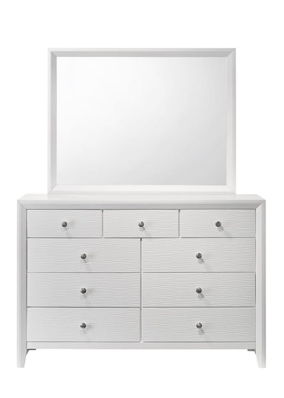 White 9-Drawer Dresser - Modern Wood Bedroom Storage