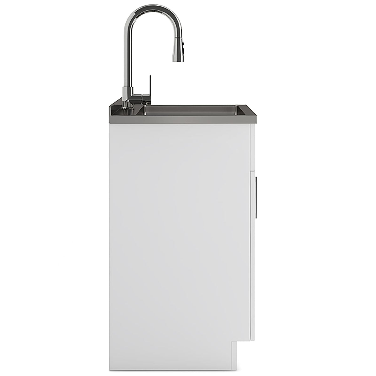 Modern Wide Shaker Laundry Cabinet - 28" White with Stainless Sink