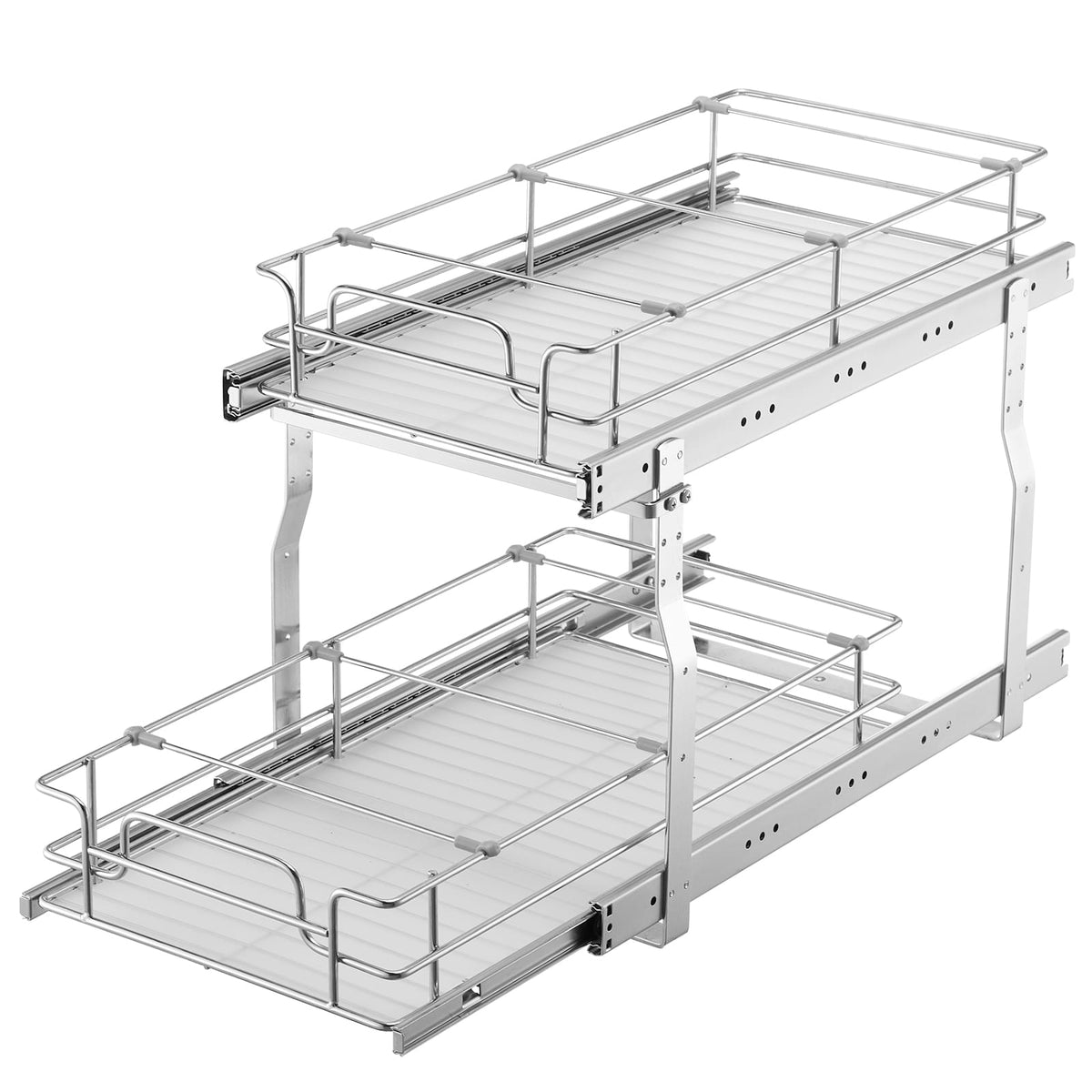 Durable Silver Iron Under Sink Cabinet Organizer Shelf for Storage