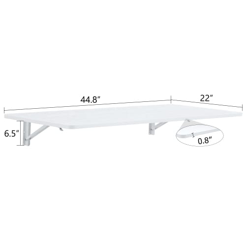 45 Inch White Folding Table - MDF Space Saving Desk for Living Room