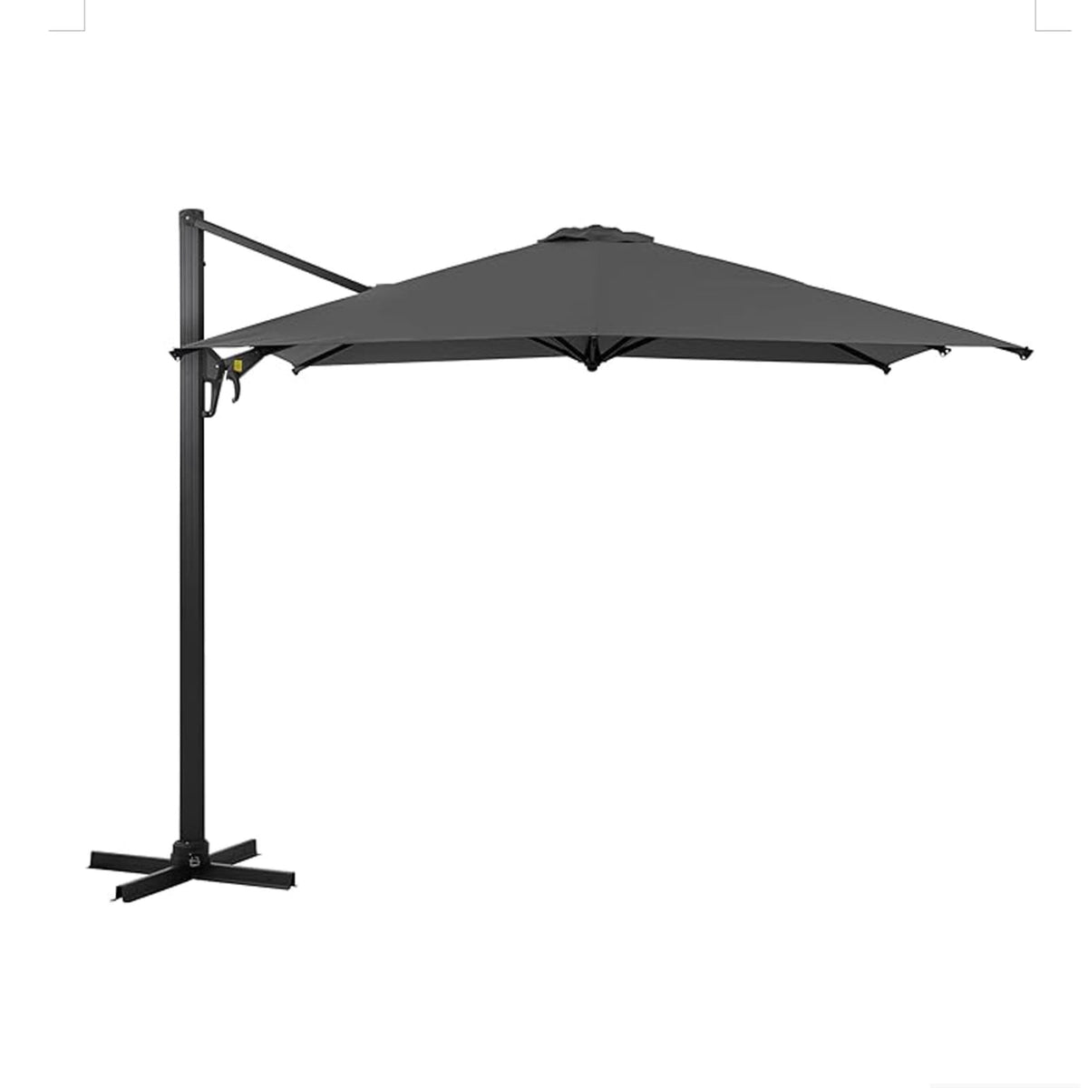 10 Ft Gray Square Patio Umbrella - 360° Rotation & Tilt Adjustment
