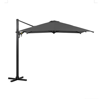 10 Ft Gray Square Patio Umbrella - 360° Rotation & Tilt Adjustment