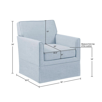 Slipcover Accent Armchair - Light Blue Upholstered