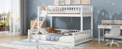 Twin XL Bunk Bed Frame White Wood Bunk