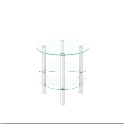 Transparent Oval Glass Coffee Table - Modern Design for Living Room