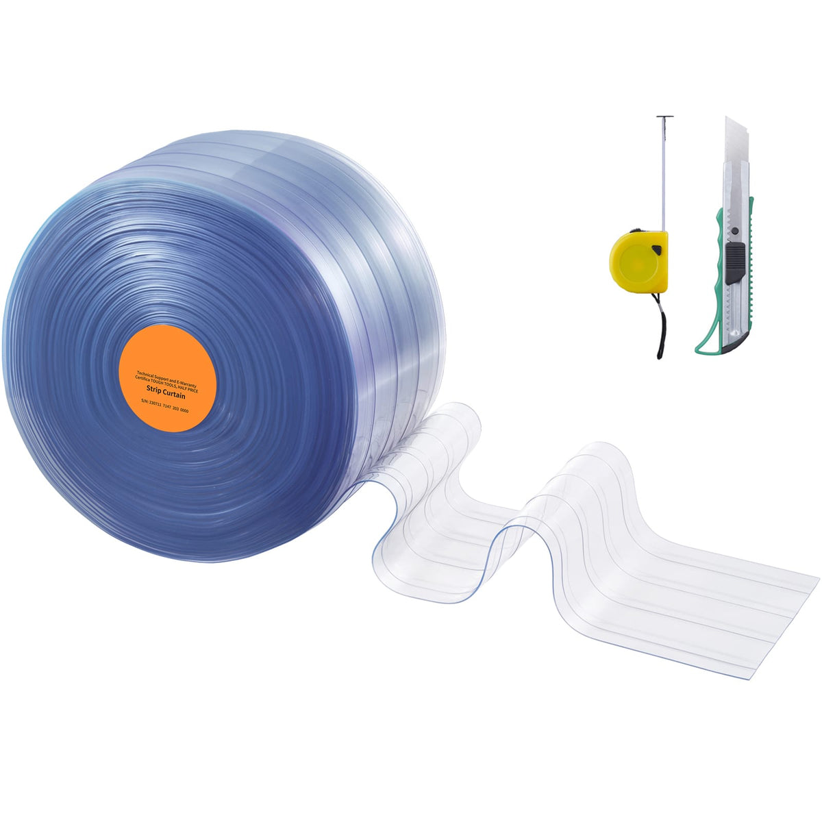 50ft Light Blue PVC Strip Curtain - Walk-in Freezer Door Protection