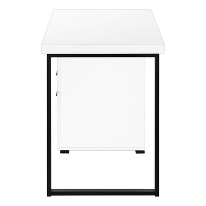 48" White Computer Desk with Storage Drawers
