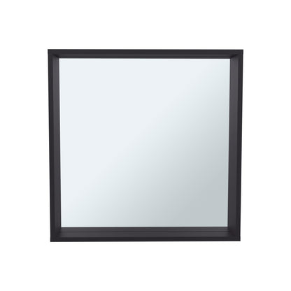 Black Medicine Cabinet with Mirror - 23.6" Storage Shelf