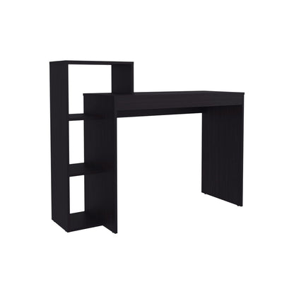 Dark Oak Computer Desk - 4 Shelves Office Table for Home Office