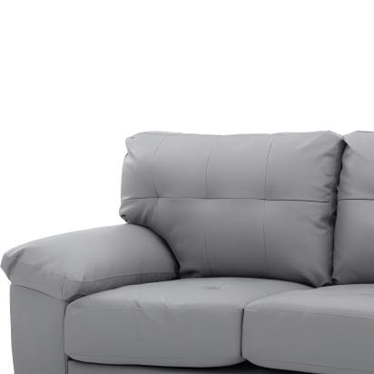 Gray PU Loveseat - 57" W Contemporary Style