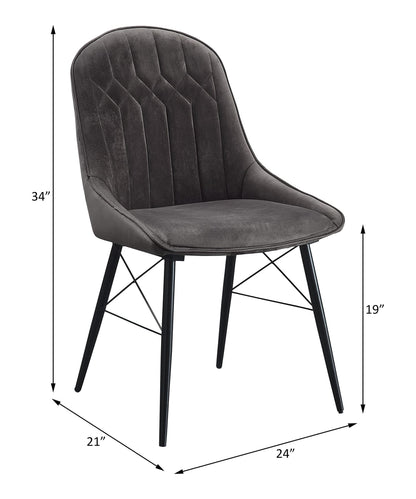 Dark Gray Fabric Dining Chairs Set of 2