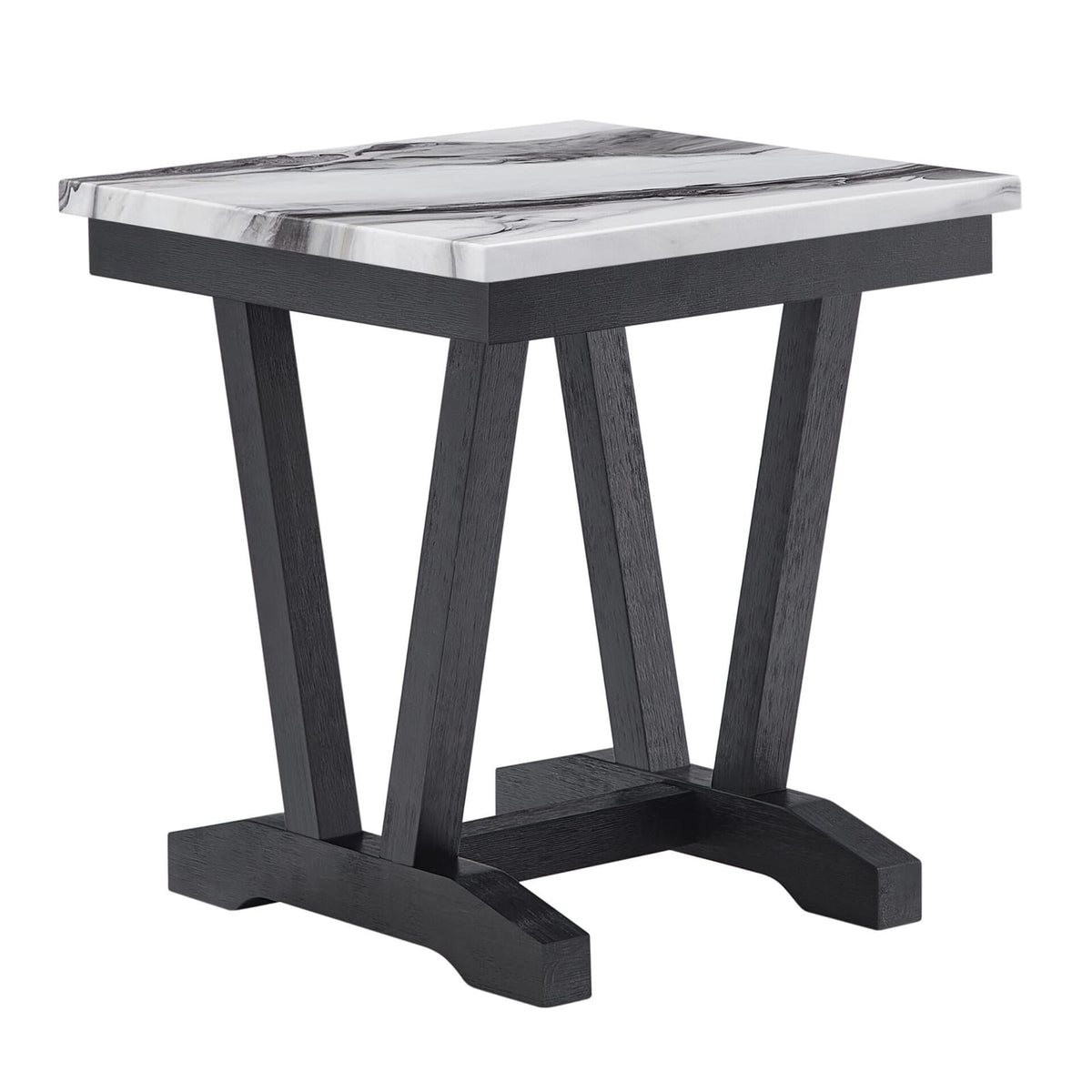Black and White Square End Table - 22" x 22" for Living Room