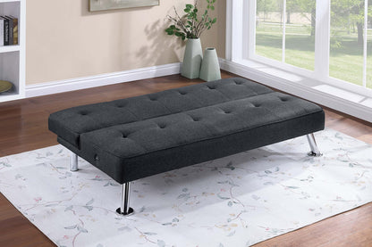 Black Polyfiber Sofa - Armless, 2 Seat for Living Room