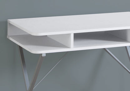 White Computer Desk with Storage Shelves - 31"L Office Desk for Home Office