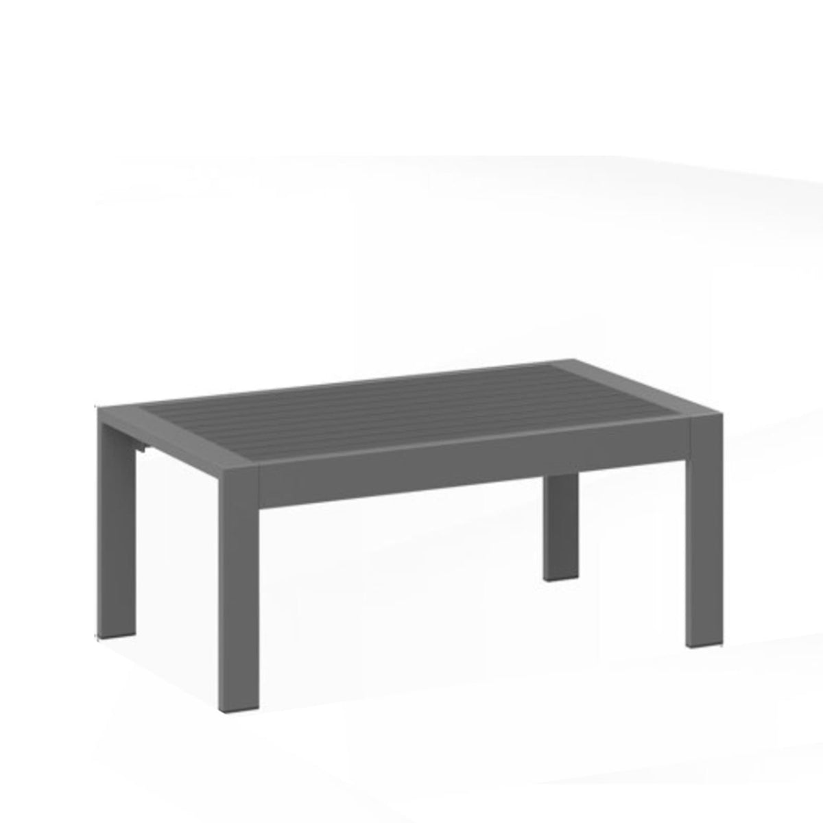 43" x 24" Gray Metal Outdoor Coffee Table - Durable & Weather-Ready