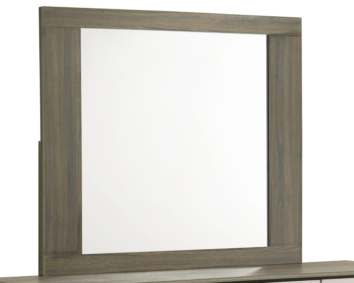 Beige Brown Wood Vanity Mirror - 42.5" Wide