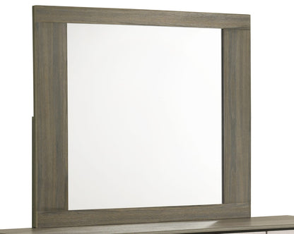 Beige Brown Wood Vanity Mirror - 42.5" Wide