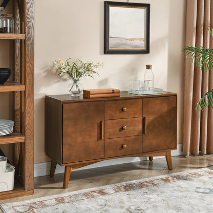 47.3" Walnut MDF Sideboard Buffet Cabinet Storage