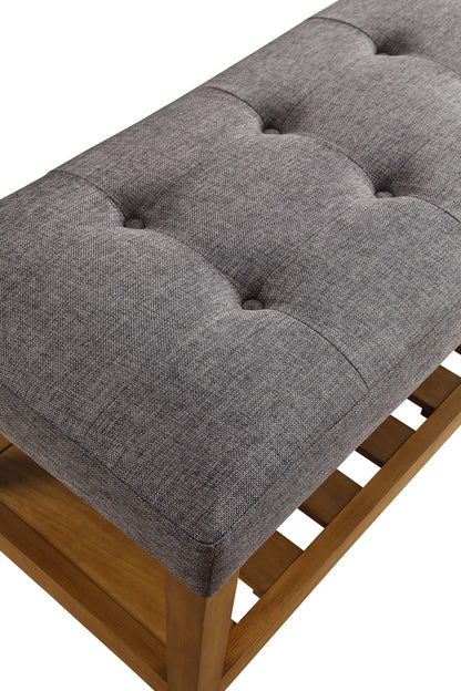 Gray Fabric Storage Bench - 40" x 16" Seat