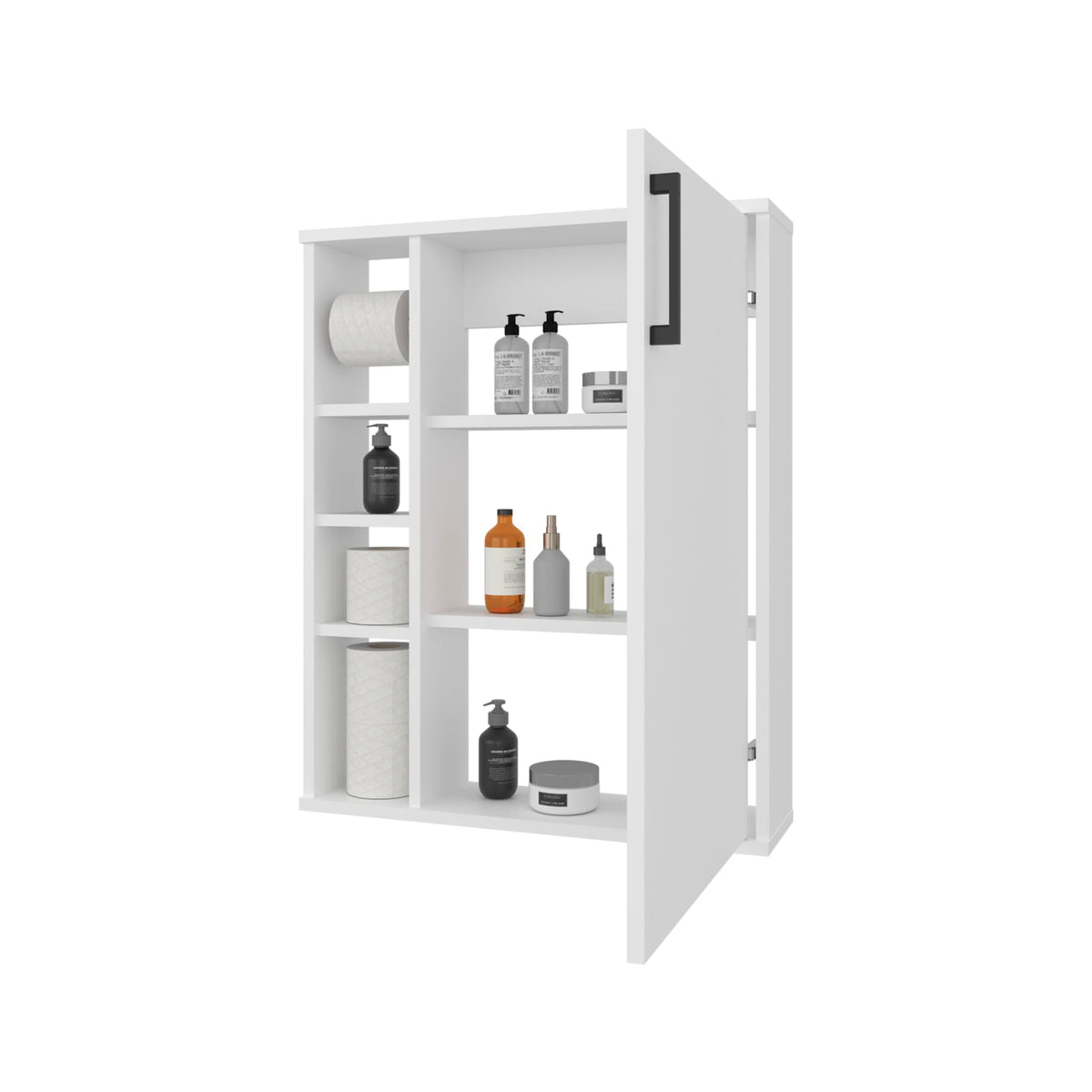 White Particle Board Bathroom Storage Cabinet with Melamine Finish