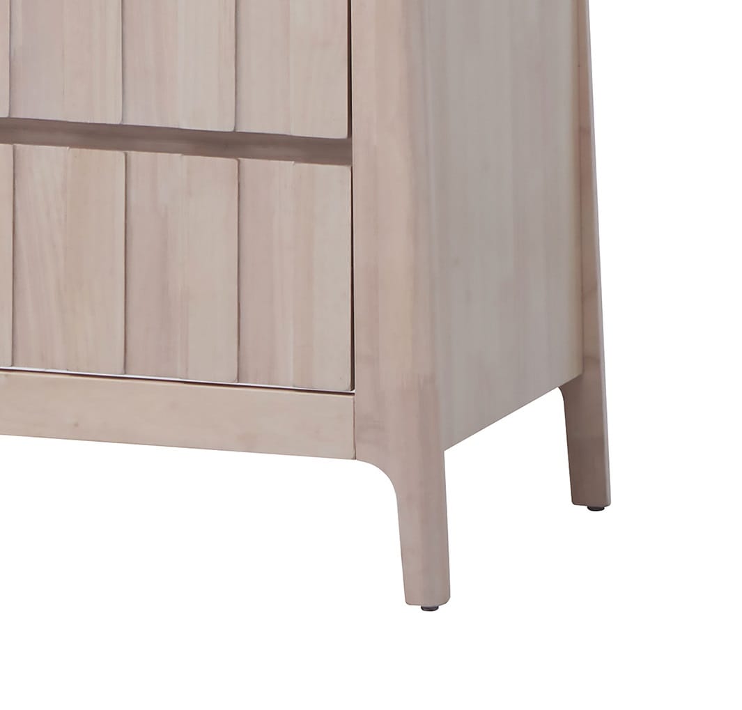 Mid-Century Modern Solid Wood Bedroom Dresser with White Wash Finish