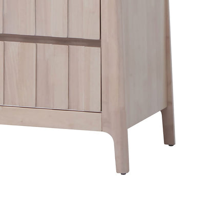 Mid-Century Modern Solid Wood Bedroom Dresser with White Wash Finish