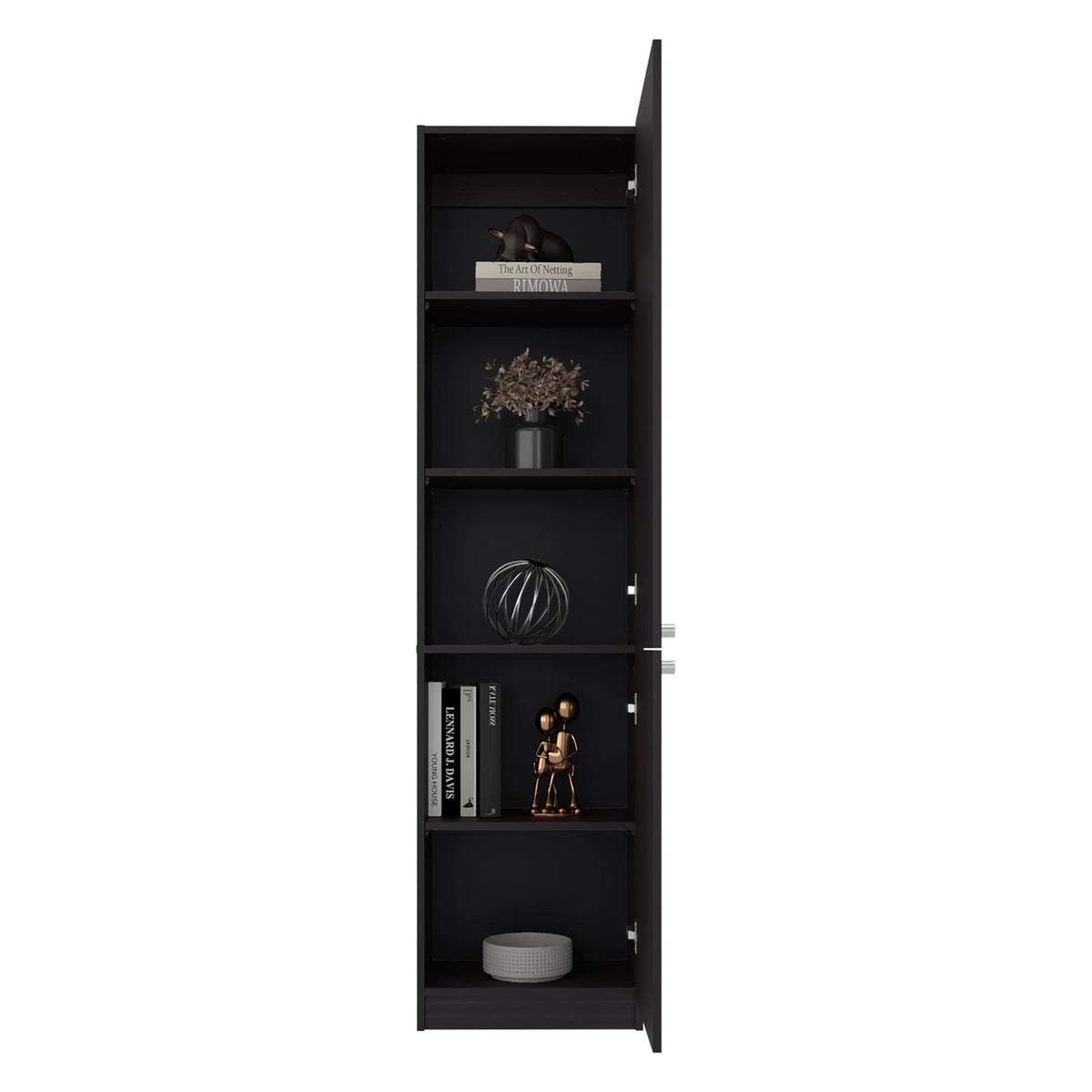 Tall Black Bookcase with 5 Shelves - Storage & Organization