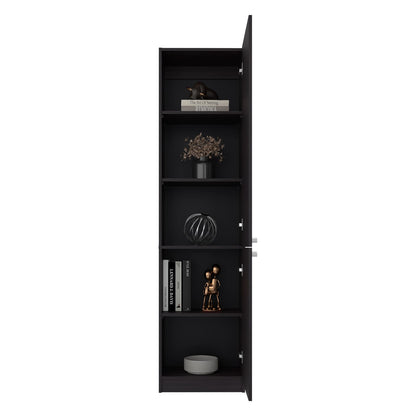 Tall Black Bookcase with 5 Shelves - Storage & Organization