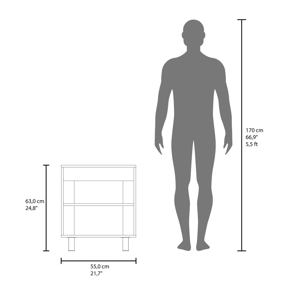 Marlo Under Sink Cabinet - Black, 22" Wide Storage for Bathrooms