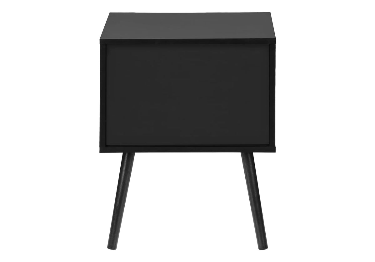 Black Laminate Accent Table - Storage Drawer End Table for Living Room