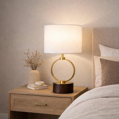 White Metal Table Lamp - Bedroom & Study Lighting