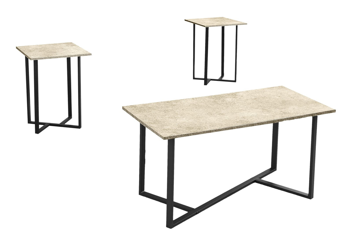Cream Stone Laminate 3 Piece Table Set
