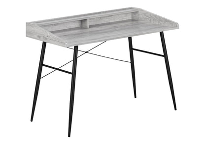 Grey Computer Desk with Hutch - 48" L Workstation