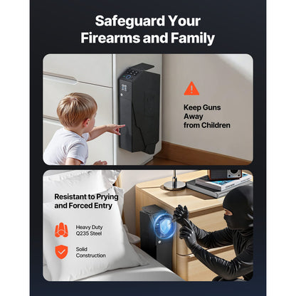 Gun Safe Slider, Black - Pistol & Magazine Storage