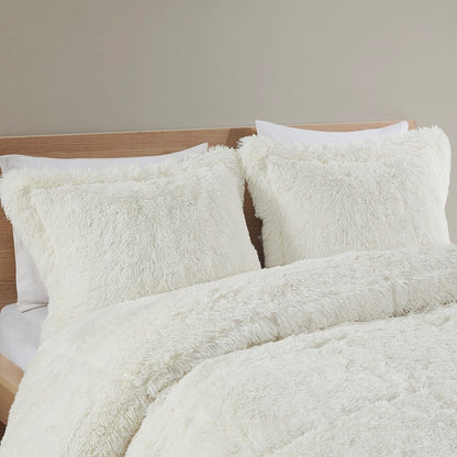 Twin/Twin XL Shaggy Ivory Comforter Set - Cozy Comfort
