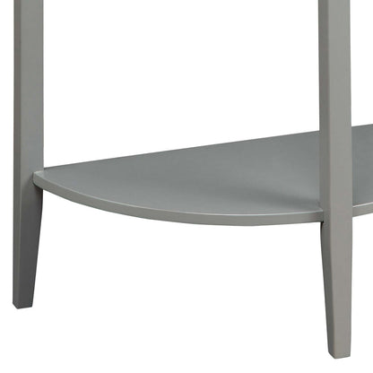 Grey Oak Console Table with Shelves - 26.5" Wide