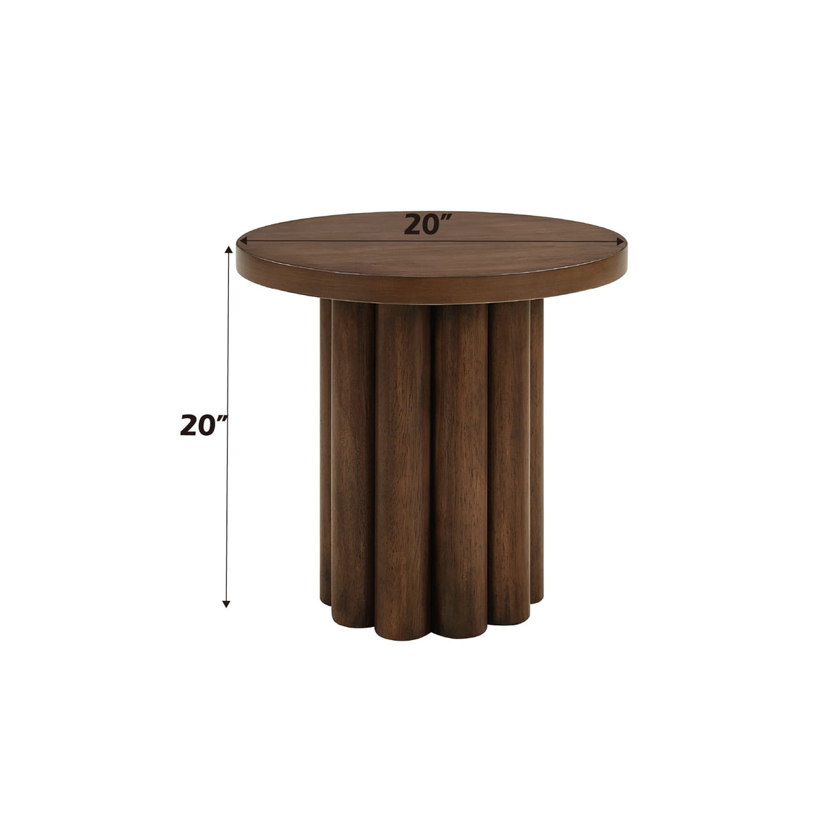 Loanna Wooden Color Finish End Table - Brown, Synthetic Wood