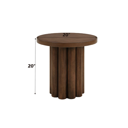 Loanna Wooden Color Finish End Table - Brown, Synthetic Wood