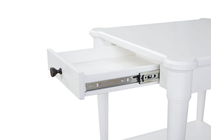 White End Table With Storage Drawer - 24" x 26" for Living Room