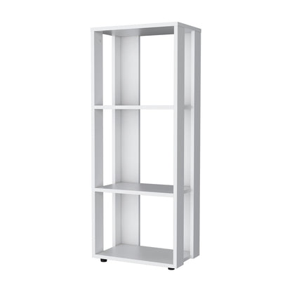 White Melamine Bookcase with Open Shelves - 39.4" Tall for Living Room