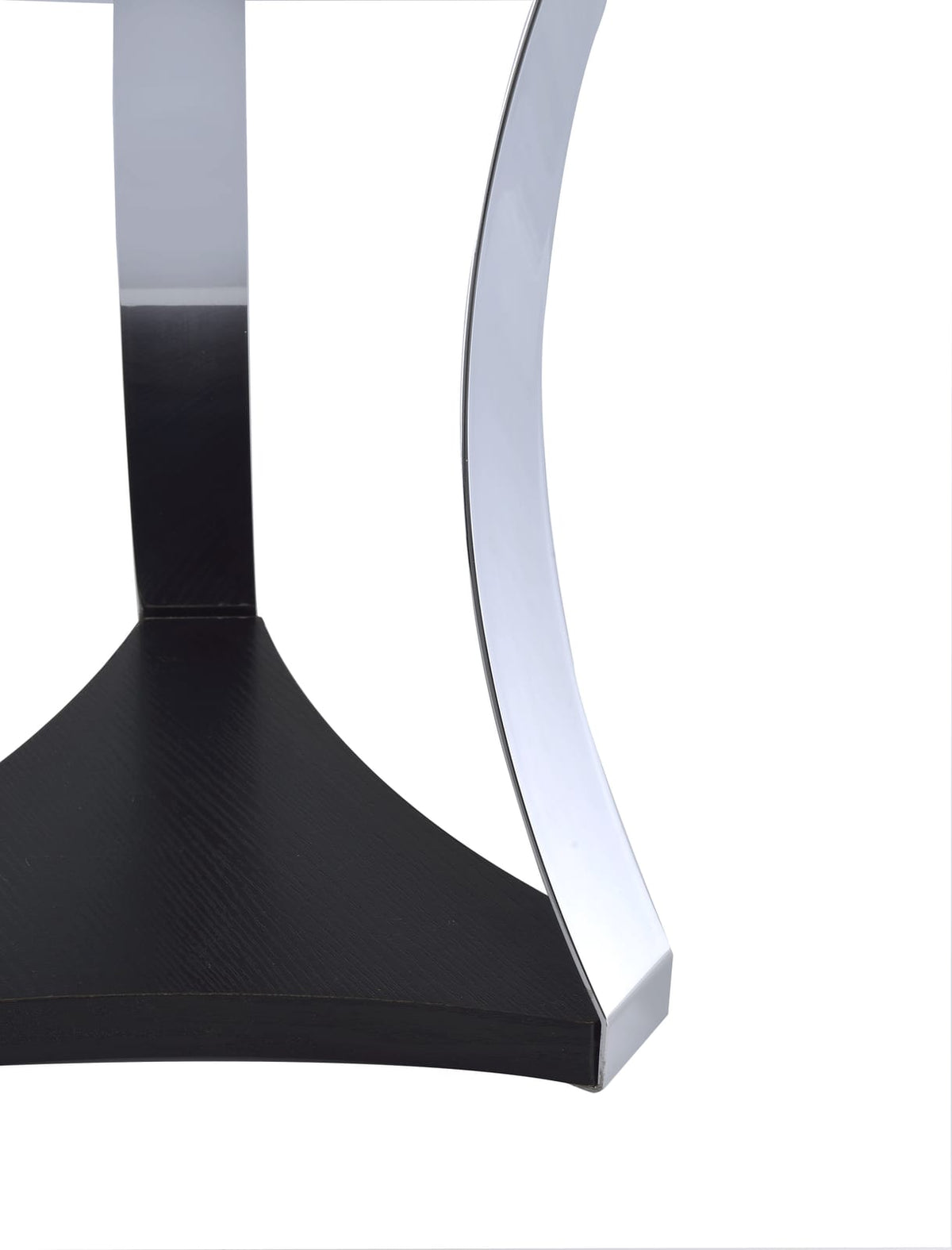 Black Glass Round End Table - 18 Inch Diameter