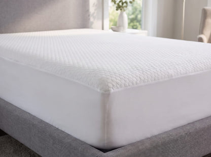 Cooling Twin Mattress Protector - White Polyester