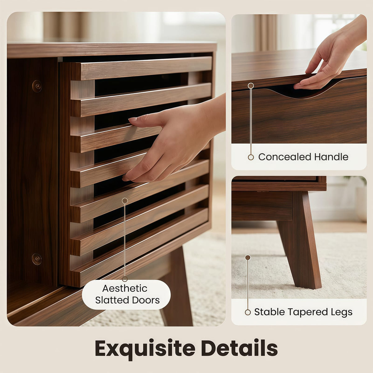 Walnut Lift Top Coffee Table - Storage & Workspace