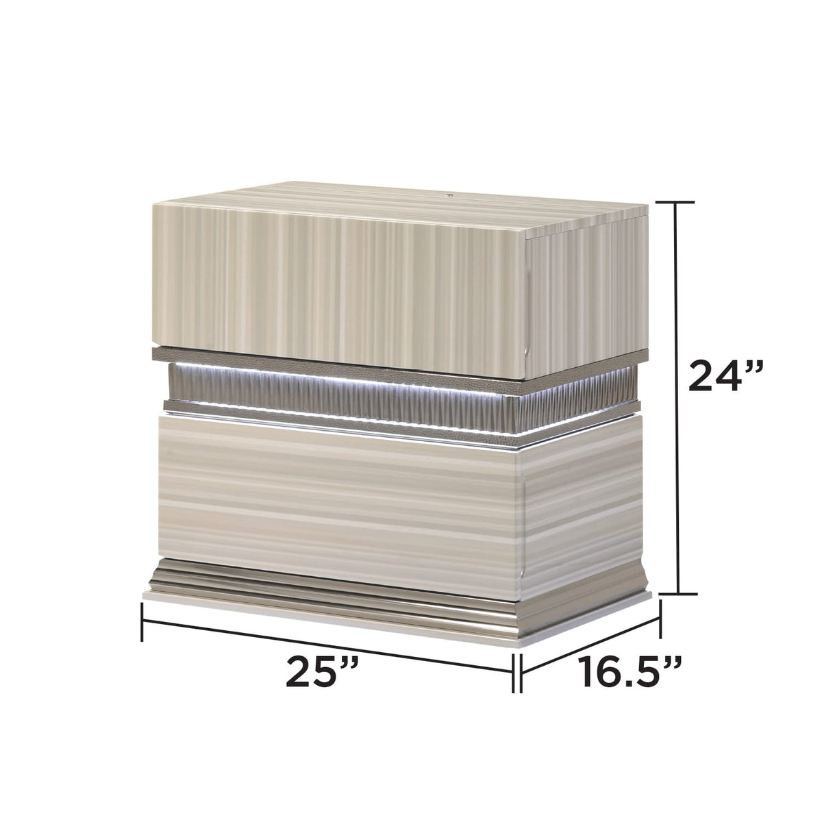 Leonor Nightstand - Gray Modern Storage Side Table